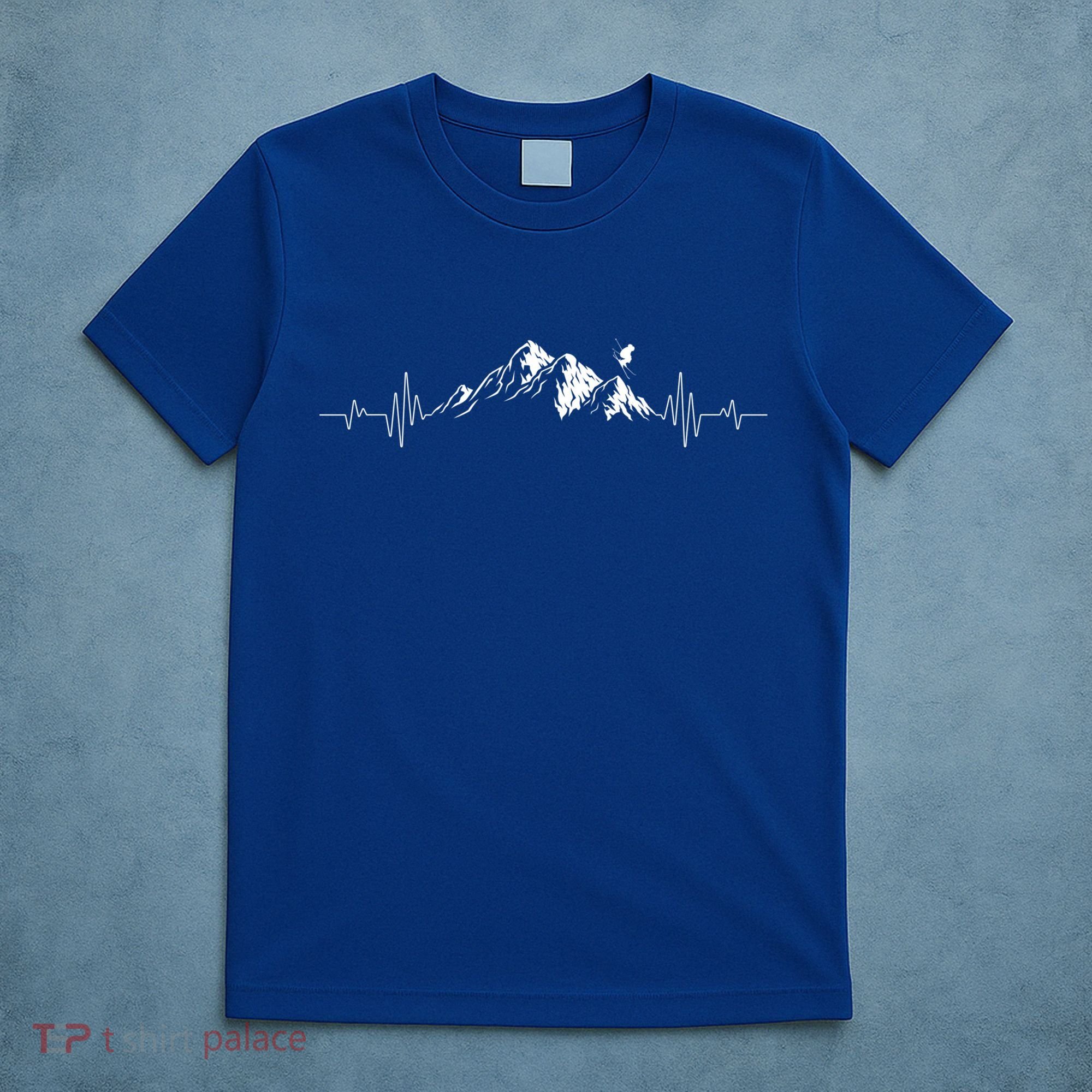 Ski Vintage Skier Heartbeat Mountains Retro Skiing Ecg Gift T-Shirt