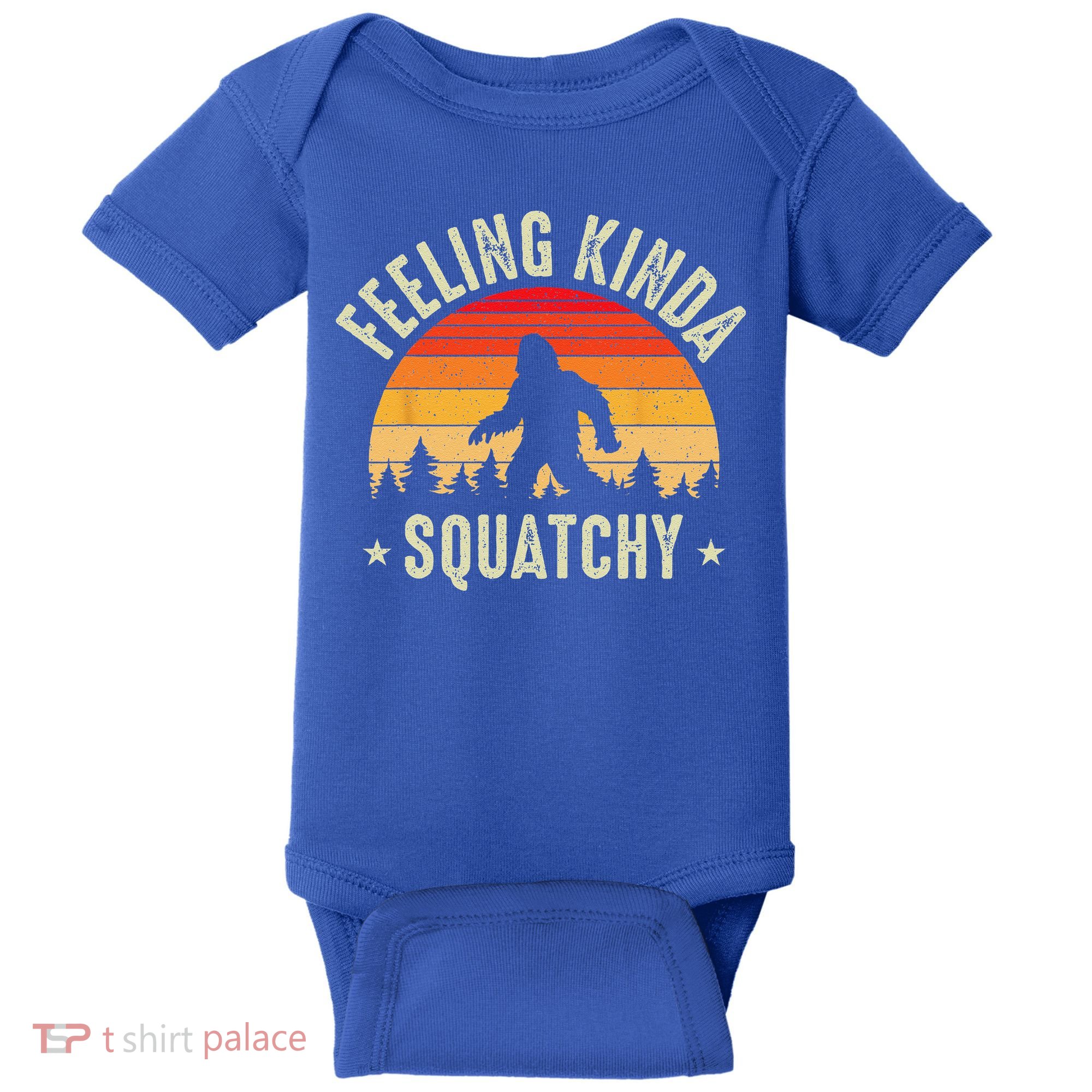 Sasquatch Vintage Sunset Bigfoot Retro Distressed 60s Funny Baby Bodysuit