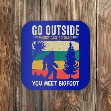 Sasquatch Vintage Sunset Bigfoot Retro Distressed 60s Gift Coaster