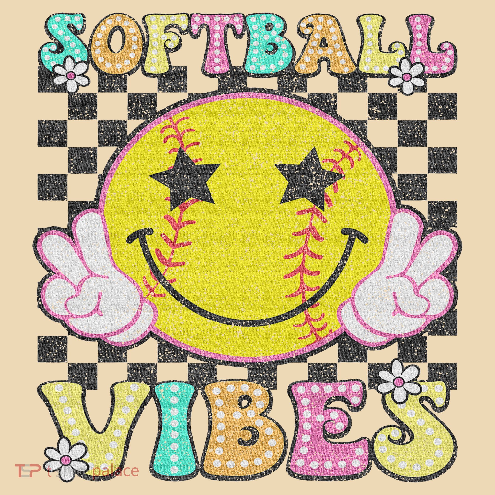 Softball Vibes Softball Retro Groovy Game Day Women Tote Bag