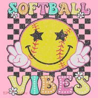 Softball Vibes Softball Retro Groovy Game Day Women Coaster thumb 2