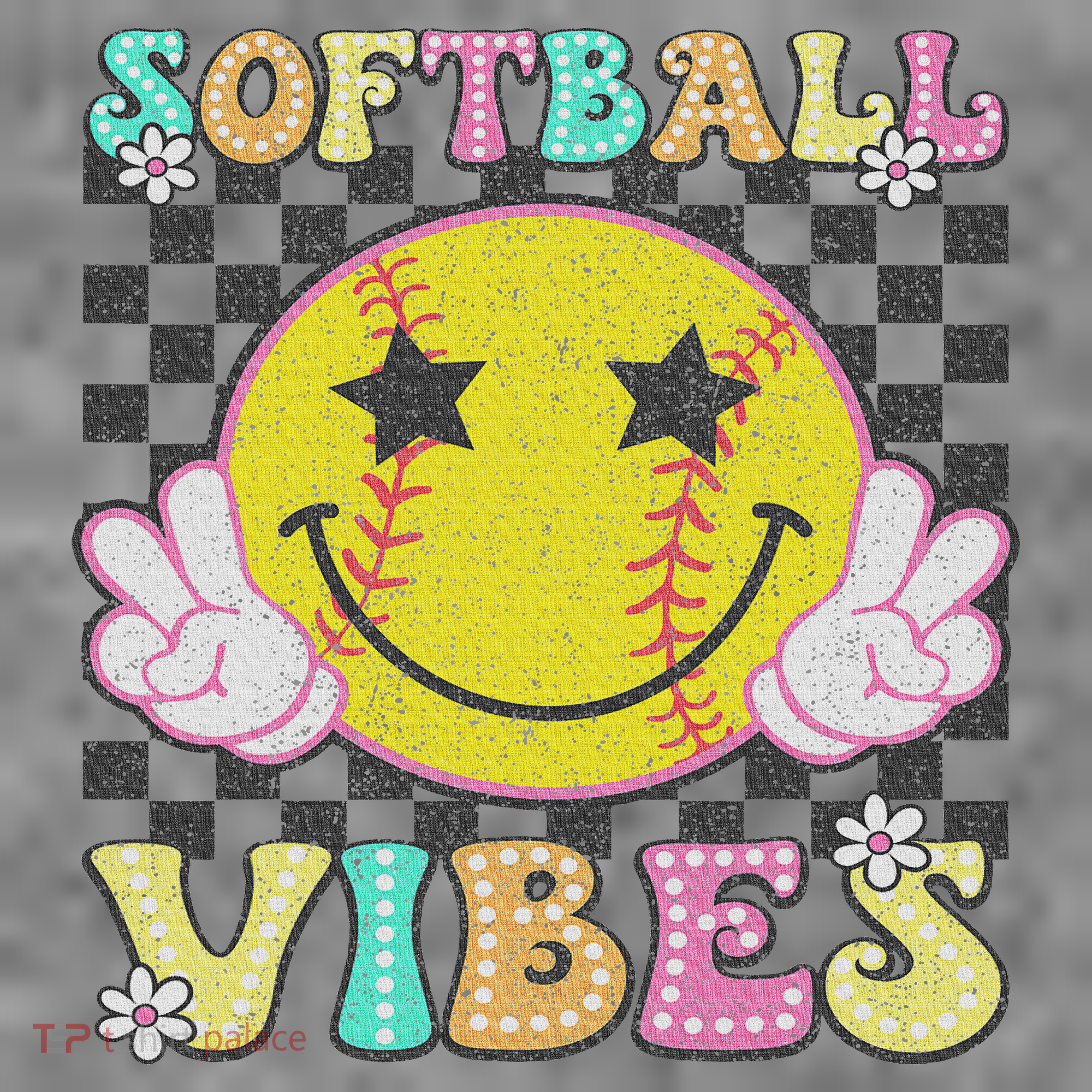 Softball Vibes Softball Retro Groovy Game Day Women Toddler Hoodie