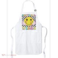 Softball Vibes Softball Retro Groovy Game Day Women Apron thumb 0