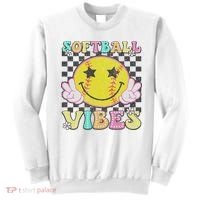 Softball Vibes Softball Retro Groovy Game Day Women Sweatshirt thumb 0