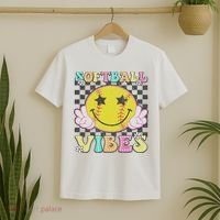 Softball Vibes Softball Retro Groovy Game Day Women T-Shirt thumb 2