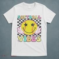 Softball Vibes Softball Retro Groovy Game Day Women T-Shirt thumb 5