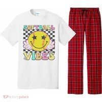Softball Vibes Softball Retro Groovy Game Day Women Pajama Set thumb 0