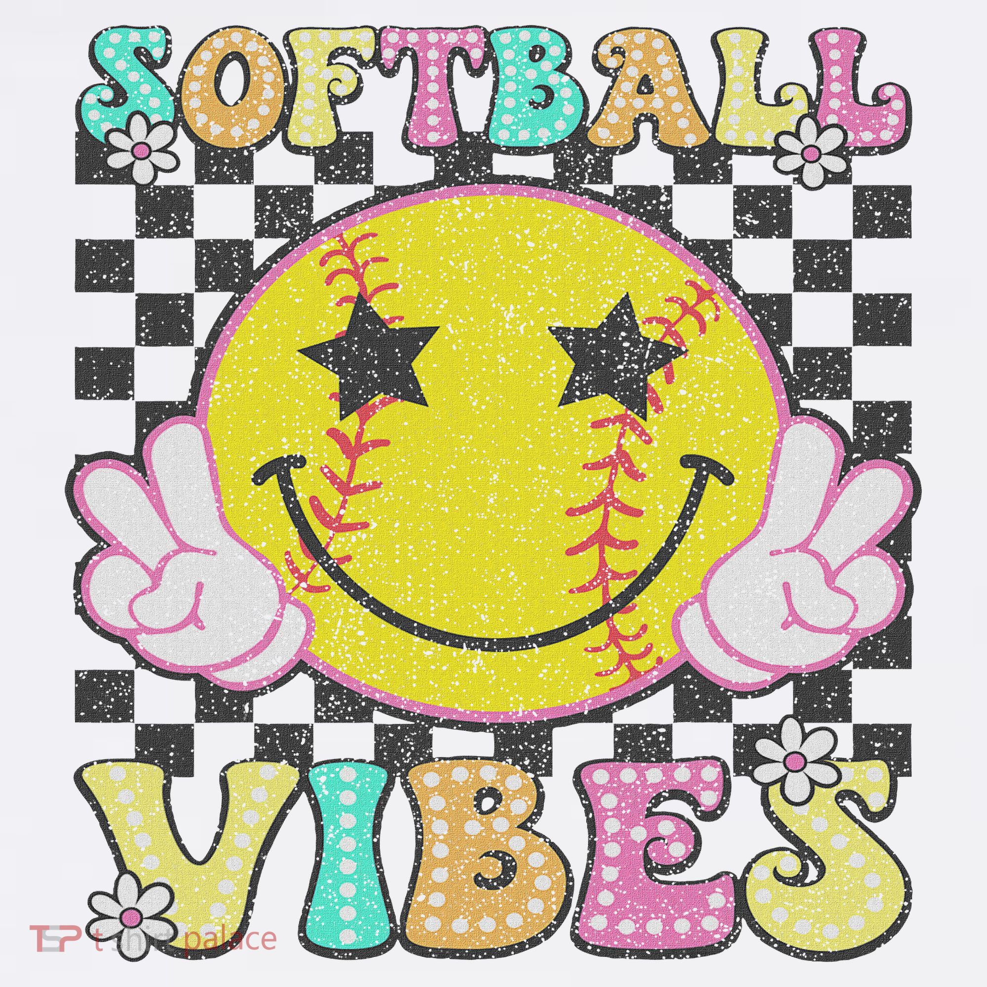 Softball Vibes Softball Retro Groovy Game Day Women Women's Hoodie