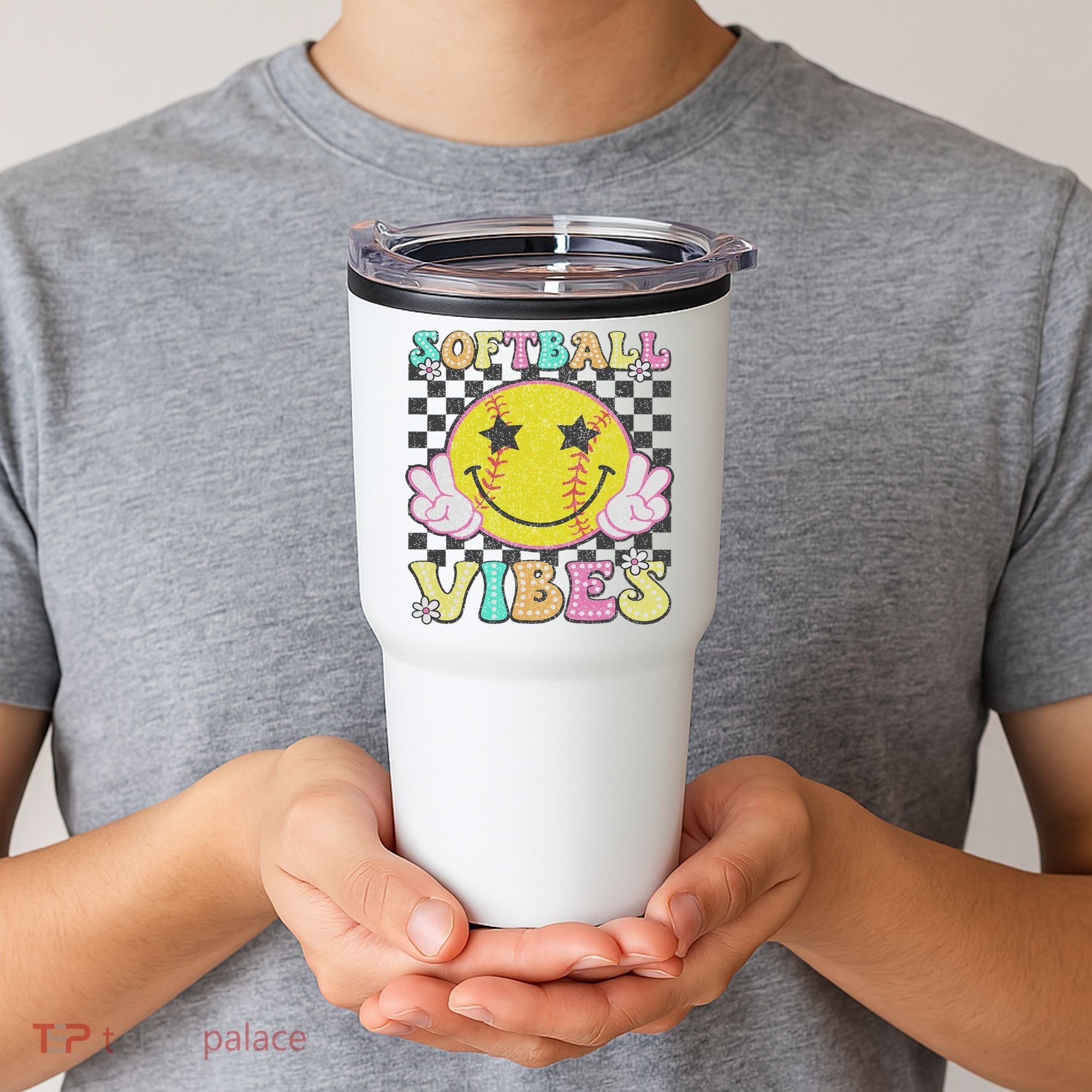 Softball Vibes Softball Retro Groovy Game Day Women Tumbler