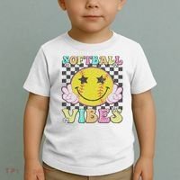 Softball Vibes Softball Retro Groovy Game Day Women Toddler T-Shirt thumb 2