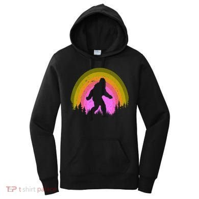 Sasquatch Vintage Sunset Bigfoot Retro Distressed 60sFunny Gift Women's Hoodie