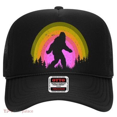 Sasquatch Vintage Sunset Bigfoot Retro Distressed 60sFunny Gift Hat