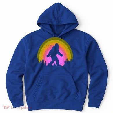 Sasquatch Vintage Sunset Bigfoot Retro Distressed 60sFunny Gift Hoodie