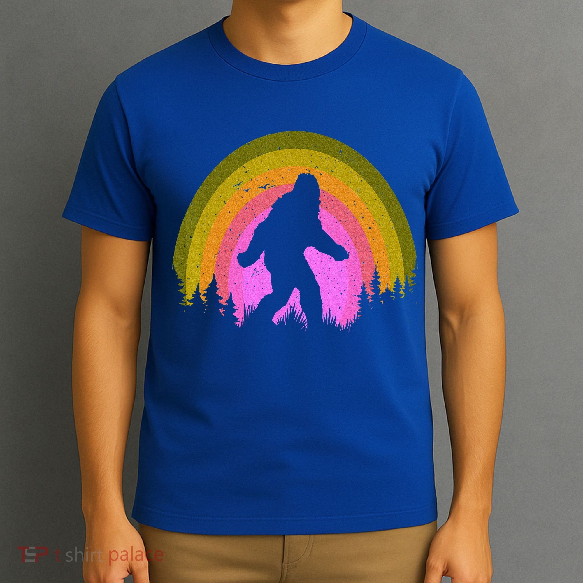 Sasquatch Vintage Sunset Bigfoot Retro Distressed 60sFunny Gift T-Shirt