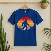 Sasquatch Vintage Sunset Bigfoot Retro Distressed 60sFunny Love T-Shirt thumb 2