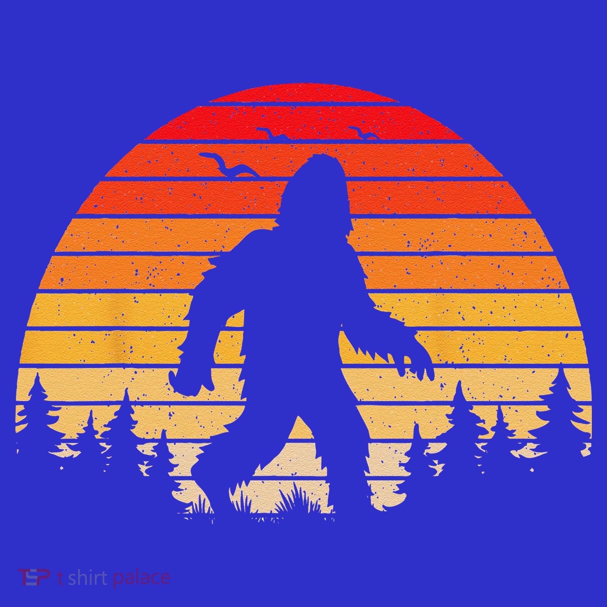 Sasquatch Vintage Sunset Bigfoot Retro Distressed 60sFunny Love Kids Long Sleeve Shirt
