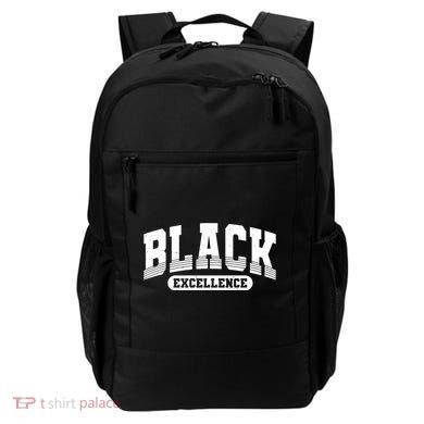 Sporty Varsity Style Black Excellence Backpack