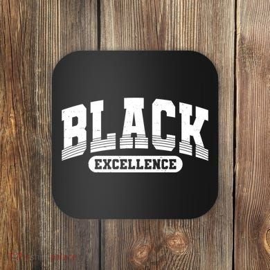 Sporty Varsity Style Black Excellence Coaster