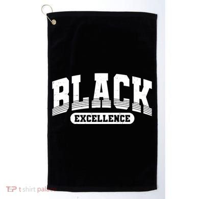Sporty Varsity Style Black Excellence Golf Towel