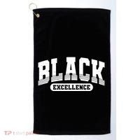 Sporty Varsity Style Black Excellence Golf Towel thumb 0