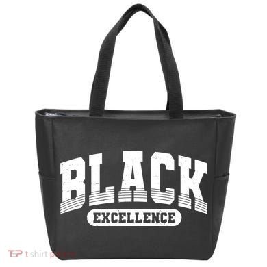 Sporty Varsity Style Black Excellence Tote Bag