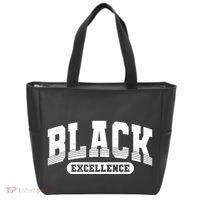 Sporty Varsity Style Black Excellence Tote Bag thumb 0