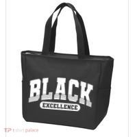 Sporty Varsity Style Black Excellence Tote Bag thumb 3