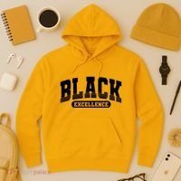 Sporty Varsity Style Black Excellence Hoodie thumb 3