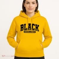 Sporty Varsity Style Black Excellence Hoodie thumb 5