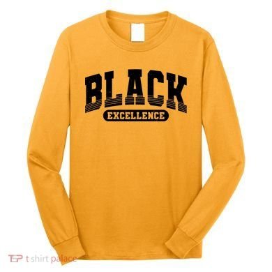 Sporty Varsity Style Black Excellence Long Sleeve Shirt