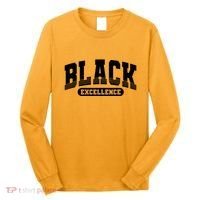 Sporty Varsity Style Black Excellence Long Sleeve Shirt thumb 0