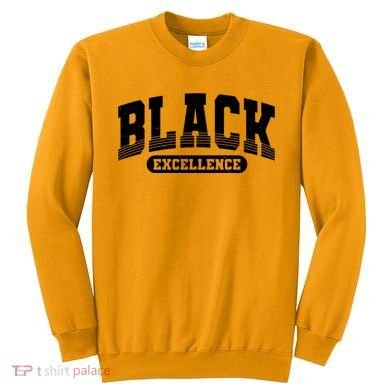 Sporty Varsity Style Black Excellence Sweatshirt