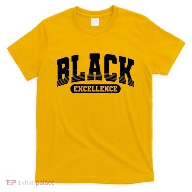 Sporty Varsity Style Black Excellence T-Shirt