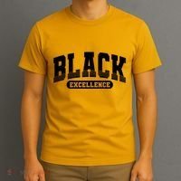Sporty Varsity Style Black Excellence T-Shirt thumb 3