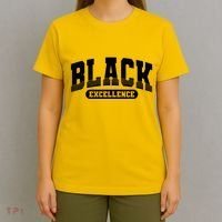 Sporty Varsity Style Black Excellence T-Shirt thumb 4