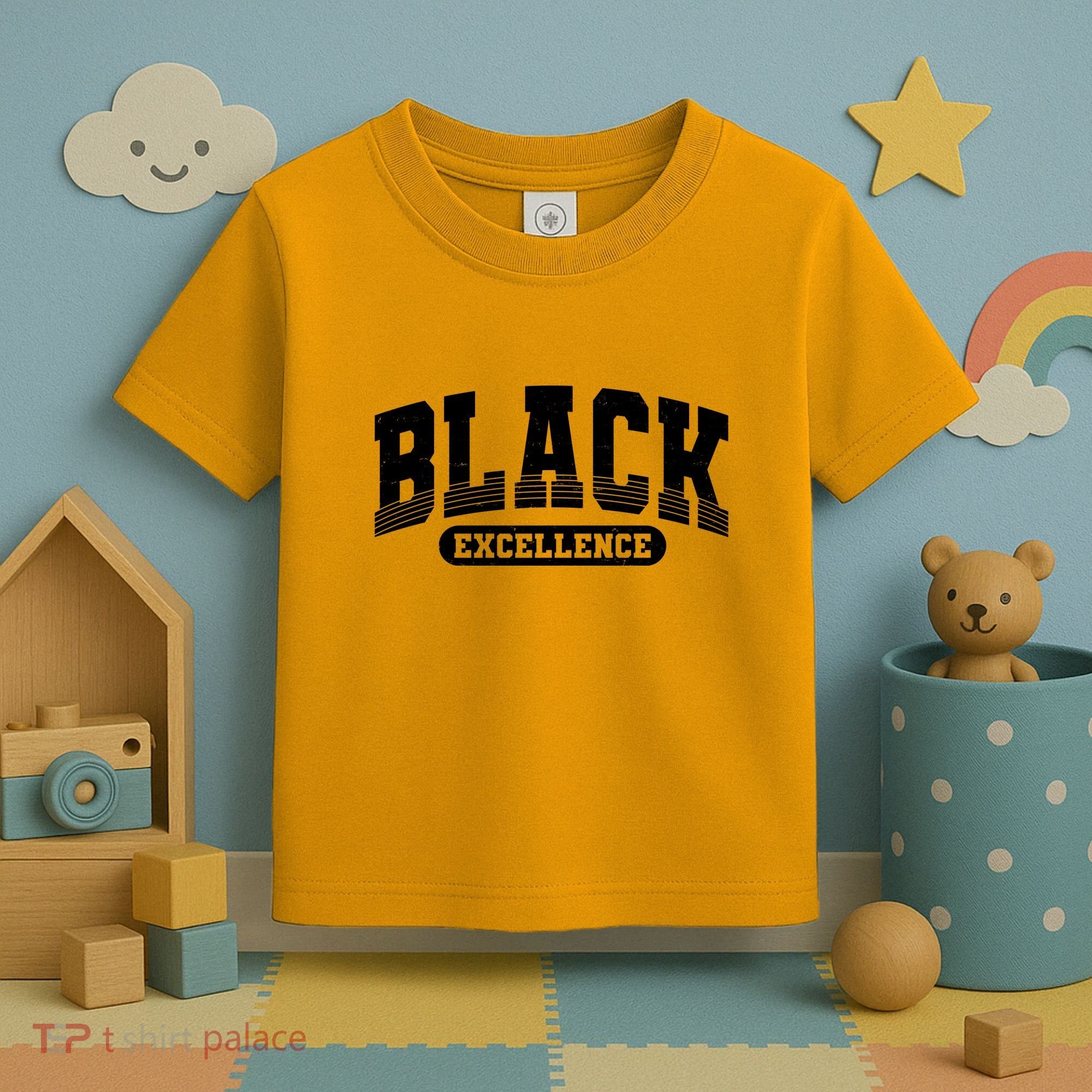 Sporty Varsity Style Black Excellence Toddler T-Shirt