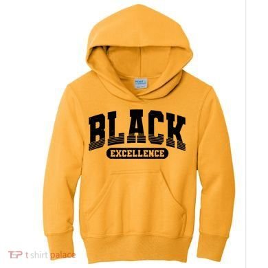 Sporty Varsity Style Black Excellence Kids Hoodie