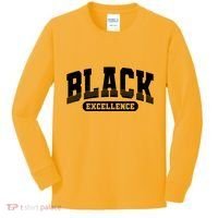 Sporty Varsity Style Black Excellence Kids Long Sleeve Shirt thumb 0