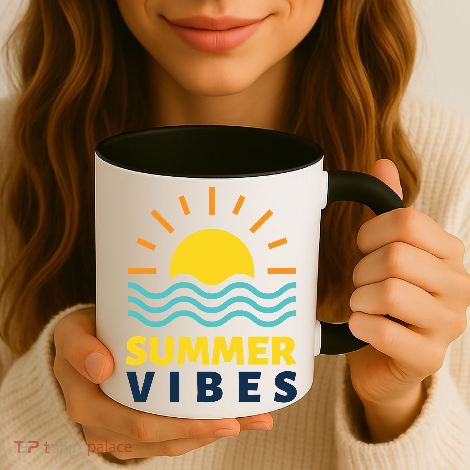 Summer Vibes Sunset Ocean Coffee Mug