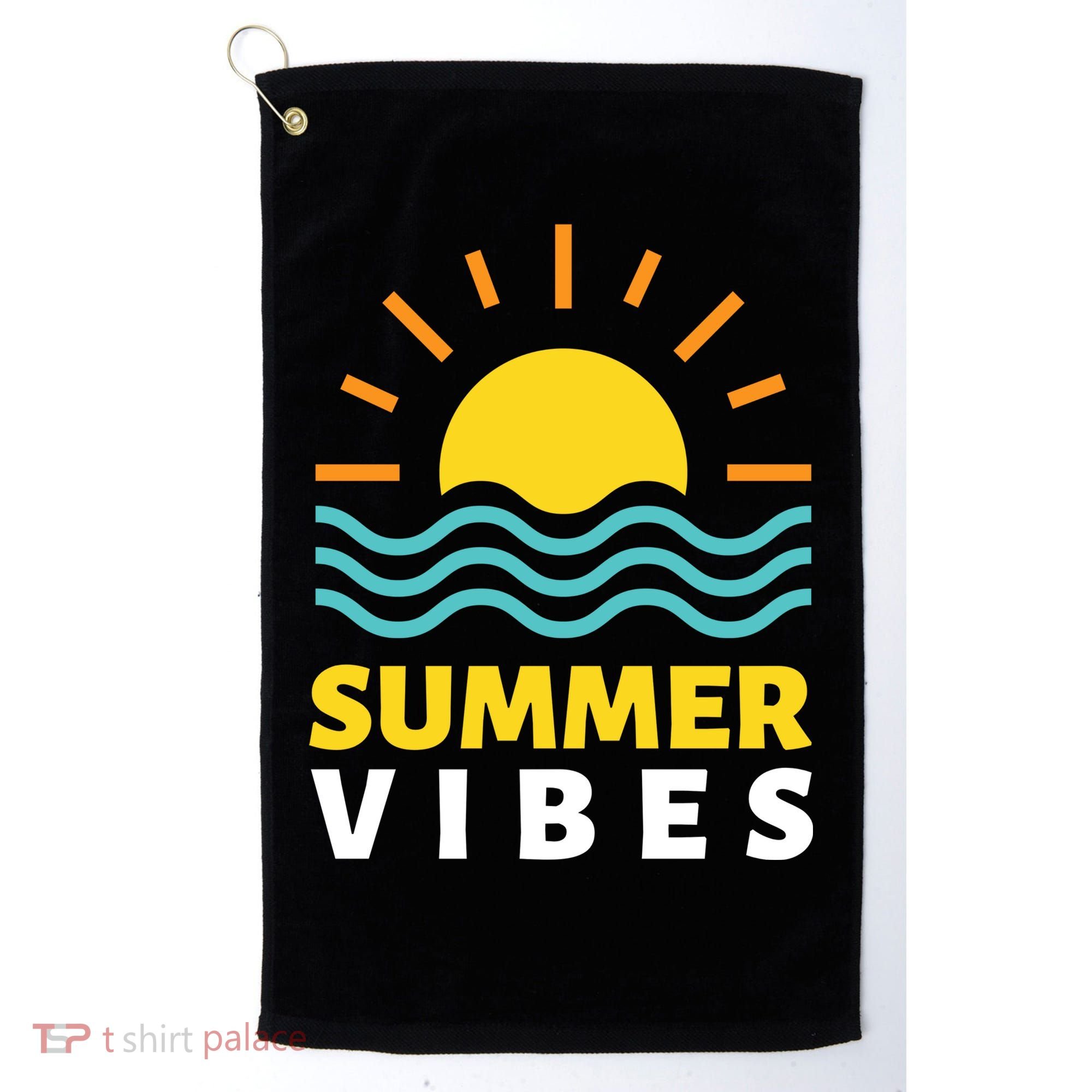Summer Vibes Sunset Ocean Golf Towel
