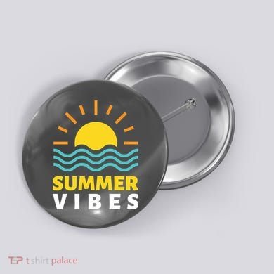 Summer Vibes Sunset Ocean Button