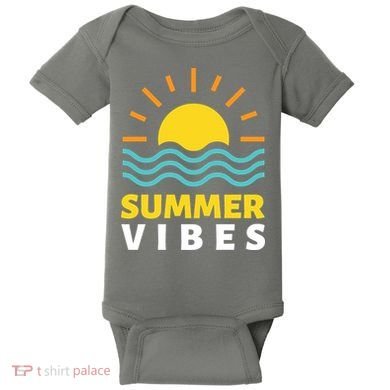 Summer Vibes Sunset Ocean Baby Bodysuit