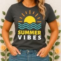 Summer Vibes Sunset Ocean Women's T-Shirt thumb 2