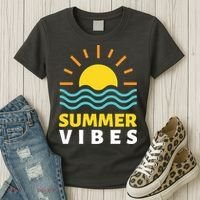 Summer Vibes Sunset Ocean Women's T-Shirt thumb 3