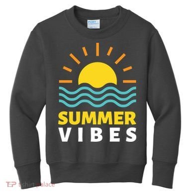 Summer Vibes Sunset Ocean Kids Sweatshirt