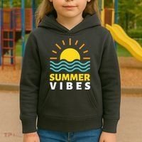 Summer Vibes Sunset Ocean Kids Hoodie thumb 3