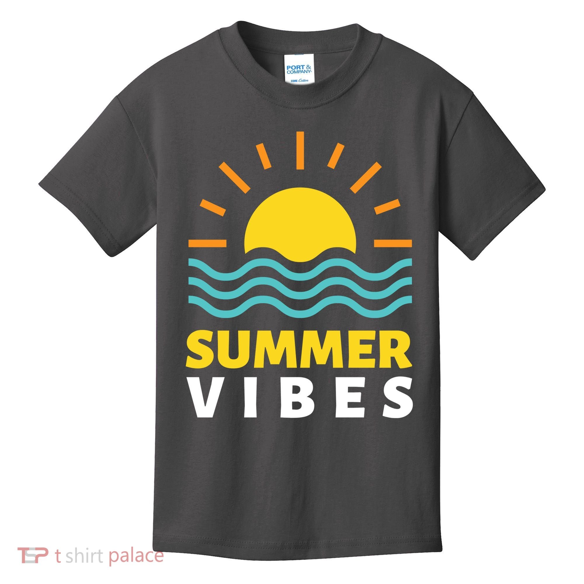 Summer Vibes Sunset Ocean Kids T-Shirt