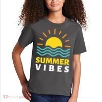 Summer Vibes Sunset Ocean Kids T-Shirt thumb 2