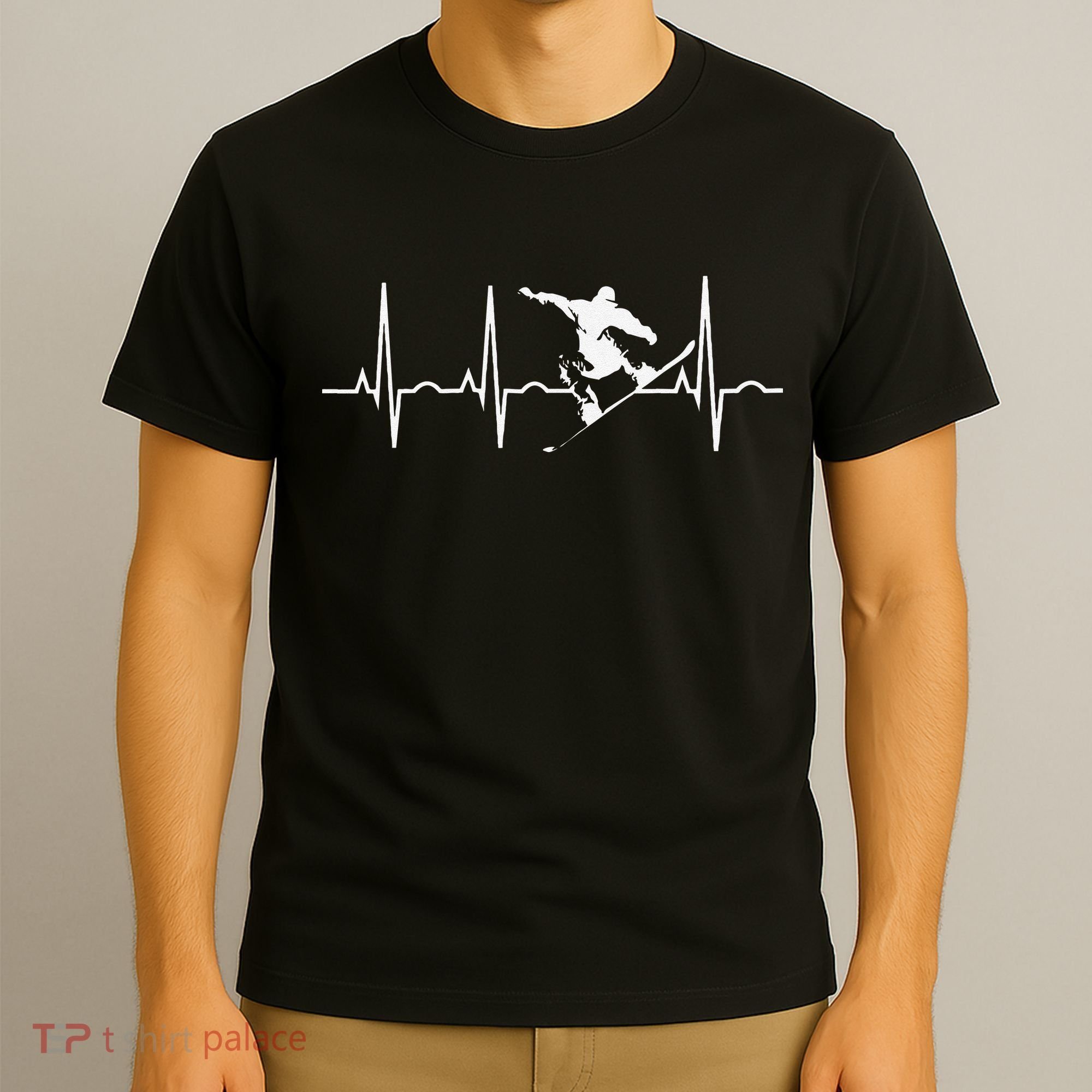 Snowboarder vintage Snowboarding Heartbeat T-Shirt