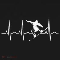 Snowboarder vintage Snowboarding Heartbeat T-Shirt thumb 7